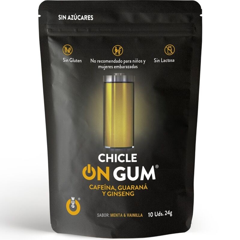 WUG GUM ON CHICLE CAFEÍNA, GINSENG Y GUARANÁ 10...