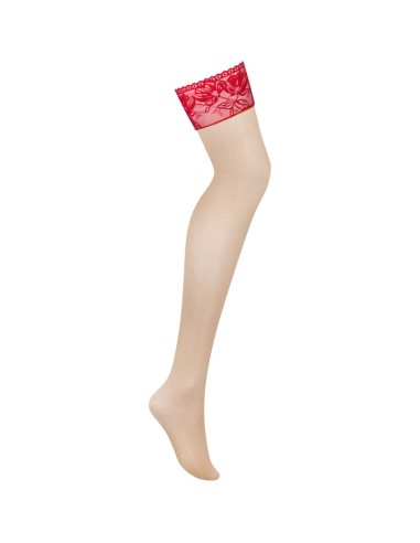 OBSESSIVE - LACELOVE MEDIAS DE ENCAJE ROJO XS/S