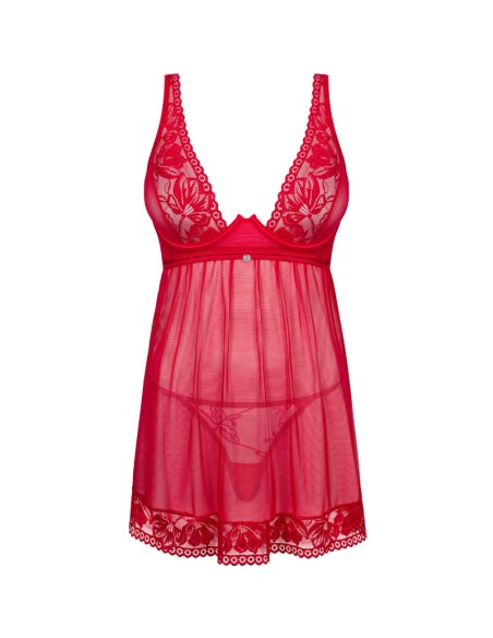 OBSESSIVE - LACELOVE BABYDOLL  TANGA ROJO XS/S