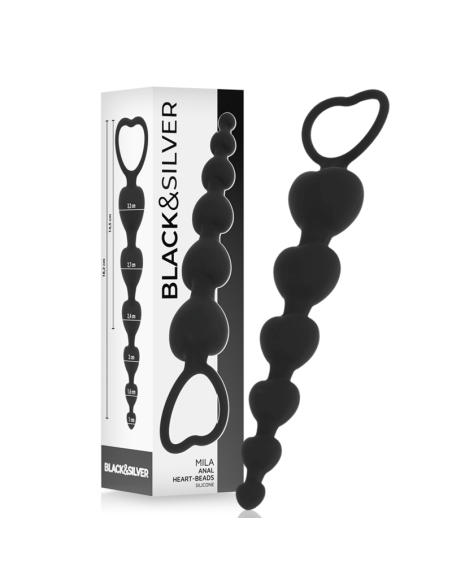 BLACKSILVER - MILA CADENA ANAL DE CORAZONES 18 CM