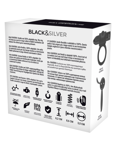 BLACKSILVER - CAMERON BLACK RECHARGEABLE RING