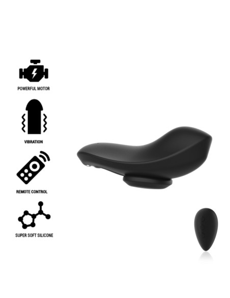 BLACKSILVER - PRESTON RECHARGEABLE SILICONE VIBRATOR PANTIE BLACK