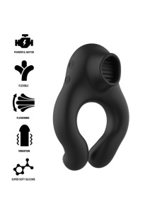 BLACKSILVER - SILICONE VIBRATOR RING 3 MOTORS...