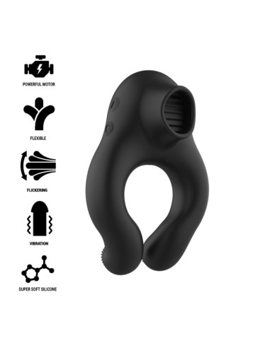 BLACKSILVER - SILICONE VIBRATOR RING 3 MOTORS...