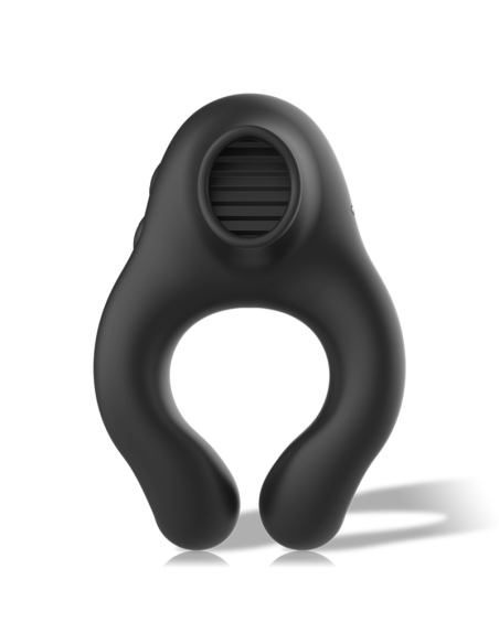 BLACKSILVER - SILICONE VIBRATOR RING 3 MOTORS RECHARGEABLE BLACK