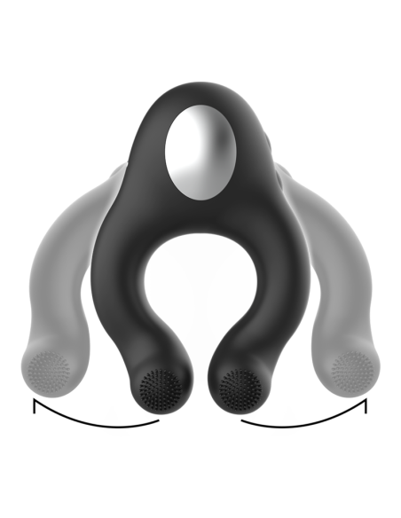 BLACKSILVER - SILICONE VIBRATOR RING 3 MOTORS RECHARGEABLE BLACK
