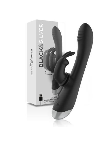 BLACKSILVER - DJ. ADAM ESTIMULADOR RABBIT SILICONA RECARGABLE NEGRO