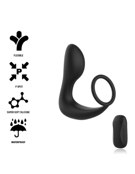 BLACKSILVER - REMOTE CONTROL ANAL MASSAGER RECHARGEABLE SILICONE BLACK