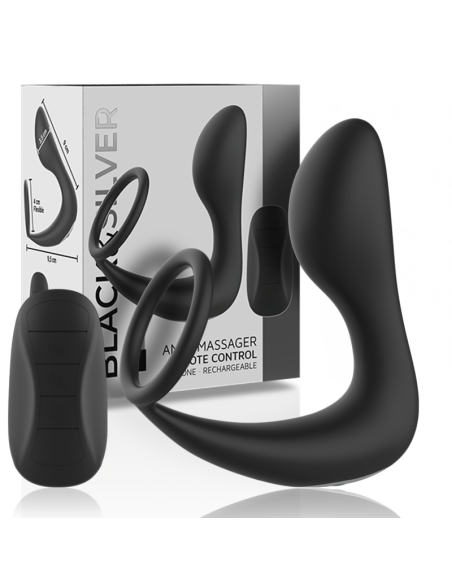 BLACKSILVER - REMOTE CONTROL ANAL MASSAGER RECHARGEABLE SILICONE BLACK