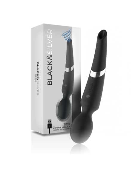 BLACKSILVER - BECK MASAJEADOR Y SUCCIONADOR SILICONA RECARGABLE NEGRO