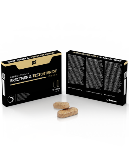 BLACKBULL BY SPARTAN - ERECTMEN  TESTOSTERIDE POTENCIA Y TESTOSTERONA PARA HOMBRE 10 CÁPSULAS