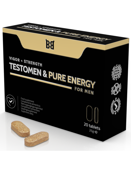 BLACKBULL BY SPARTAN - TESTOMEN  PURE ENERGY POTENCIADOR PARA HOMBRE 20 CÁPSULAS