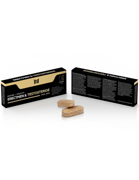 BLACKBULL BY SPARTAN - ERECTMEN  TESTOSTERIDE POTENCIA Y TESTOSTERONA PARA HOMBRE 4 CÁPSULAS