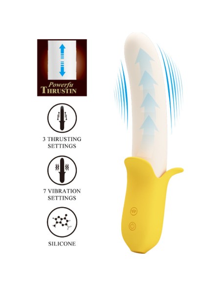 PRETTY LOVE - BANANA GEEK SUPER POWER 7 VIBRATIONS UPDOWN SILICONE BLACK