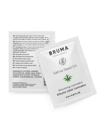BRUMA - GEL DESLIZANTE CON ACEITE DE SEMILLA EFECTO CALOR SABOR CANNABIS 6 ML