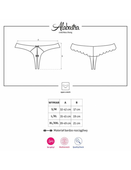 OBSESSIVE - ALABASTRA BRAGA SEXY  CON ABERTURA BLANCO L/XL