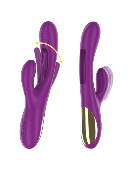 INTENSE - APOLO VIBRADOR MULTIFUNCIÓN RECARGABLE 7 VIBRACIONES CON LENGUA OSCILANTE MORADO