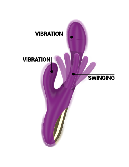 INTENSE - APOLO VIBRADOR MULTIFUNCIÓN RECARGABLE 7 VIBRACIONES CON LENGUA OSCILANTE MORADO