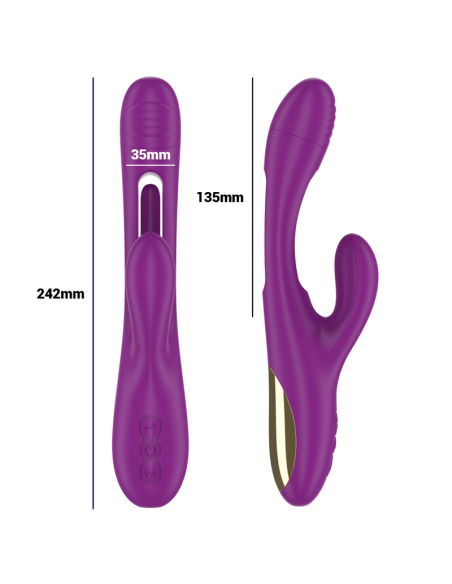 INTENSE - APOLO VIBRADOR MULTIFUNCIÓN RECARGABLE 7 VIBRACIONES CON LENGUA OSCILANTE MORADO