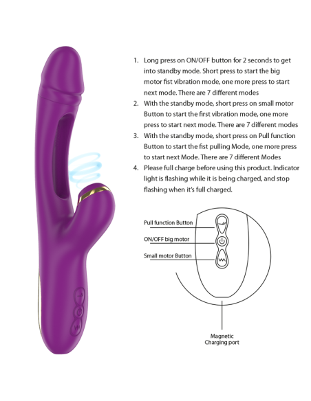 INTENSE - ATENEO VIBRADOR MULTIFUNCIÓN RECARGABLE 7 VIBRACIONES CON LENGUA OSCILANTE Y SUCCIONADOR MORADO