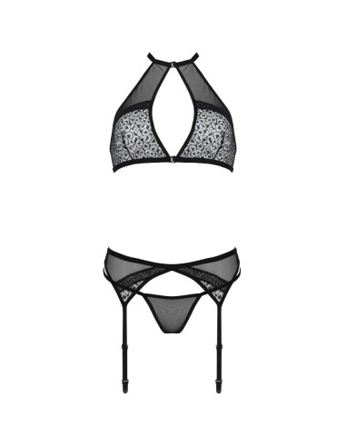 PASSION - SATARA SET EROTIC LINE NEGRO S/M