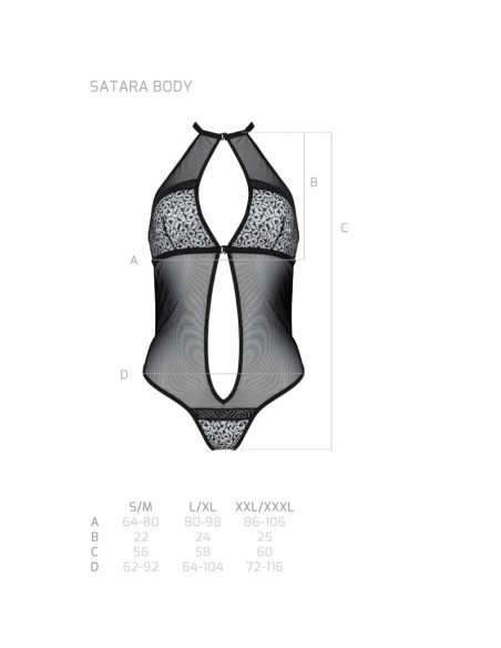 PASSION - SATARA BODY EROTIC LINE NEGRO S/M
