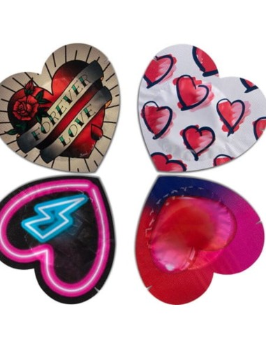 PASANTE - PRESERVATIVO ROJO FORMA CORAZON BOLSA...