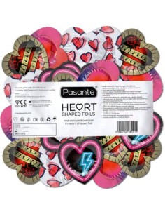 PASANTE - PRESERVATIVO ROJO FORMA CORAZON BOLSA 144 UNIDADES 2