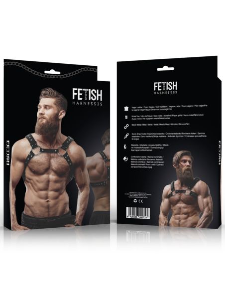 FETISH SUBMISSIVE ATTITUDE - ARNÉS ECOPIEL PECHO CON TACHUELAS HOMBRE