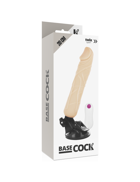 BASECOCK - VIBRADOR REALISTICO CONTROL REMOTO NATURAL 20 CM