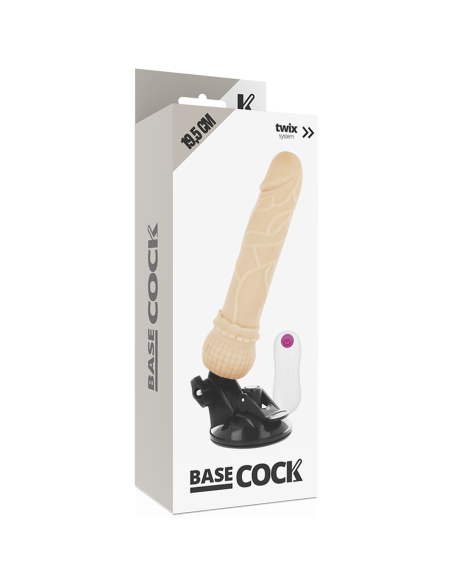 BASECOCK - VIBRADOR REALISTICO CONTROL REMOTO NATURAL 19.5 CM