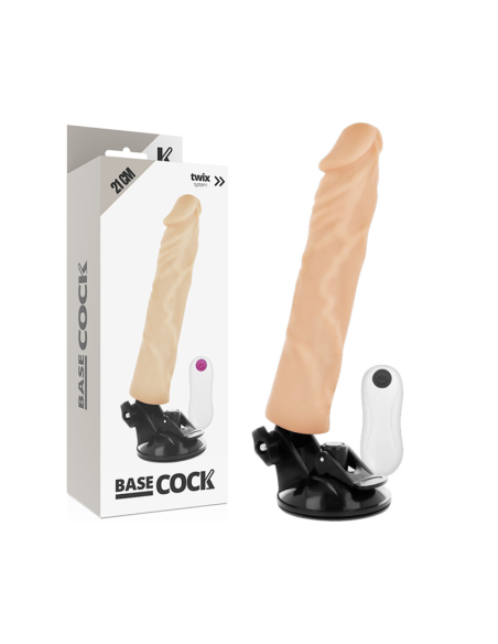 BASECOCK - VIBRADOR REALISTICO CONTROL REMOTO NATURAL 21 CM