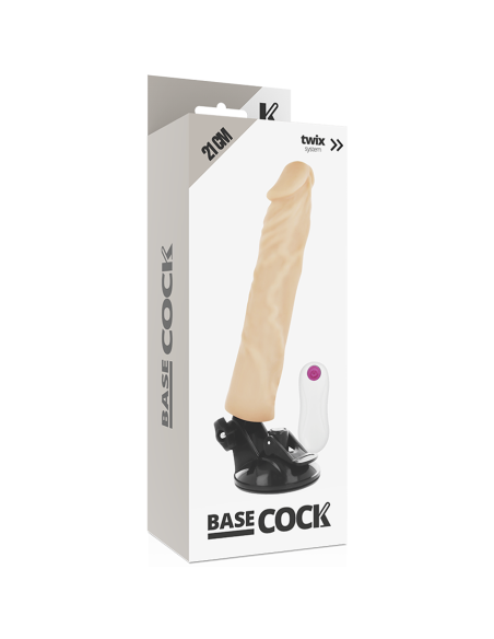 BASECOCK - VIBRADOR REALISTICO CONTROL REMOTO NATURAL 21 CM