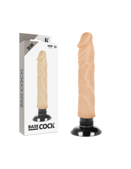 BASECOCK - VIBRADOR REALISTICO 2-1 NATURAL 20 CM