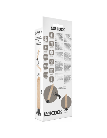 BASECOCK - VIBRADOR REALISTICO 2-1 NATURAL 20 CM