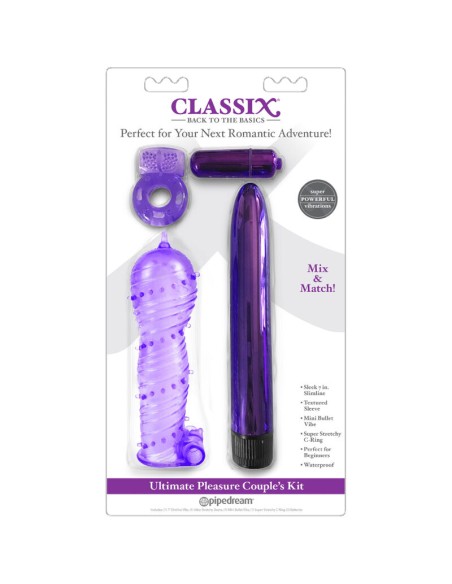 CLASSIX - KIT PARA PAREJAS CON ANILLO, FUNDA Y BALAS MORADO