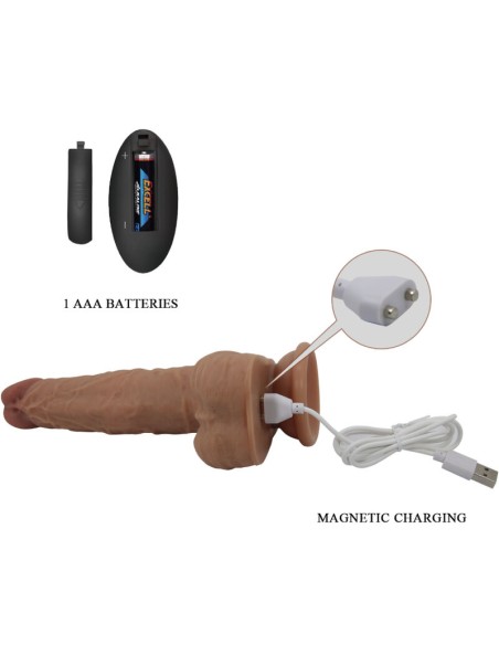 PRETTY LOVE - JONATHAN SILICONE DILDO 3 VIBRATIONS + 3 INSERTION MEASUREMENTS REMOTE CONTROL 21 CM