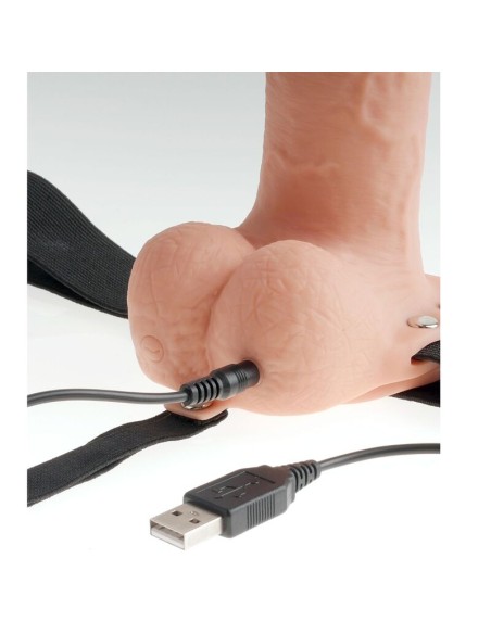 FETISH FANTASY SERIES - ARNES AJUSTABLE PENE REALISTICO CON TESTICULOS RECARGABLE Y VIBRADOR 28 CM