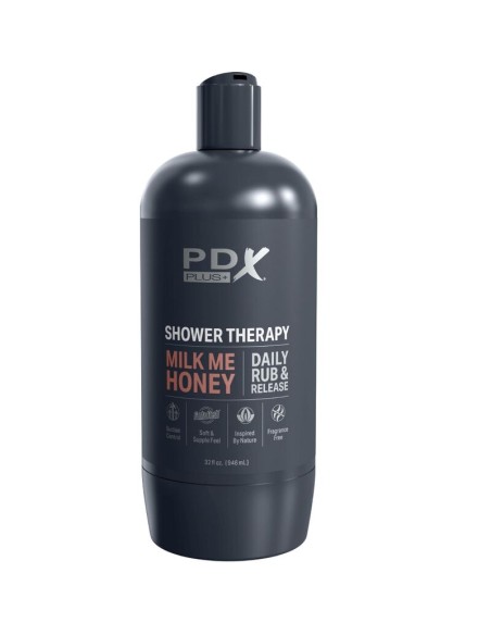 PDX PLUS - MASTURBADOR STROKER DISEÑO DISCRETO DE BOTE CHAMPU MILK ME HONEY CARAMELO