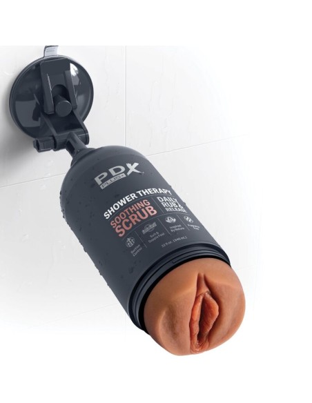 PDX PLUS - MASTURBADOR STROKER DISEÑO DISCRETO DE BOTE CHAMPU SOOTHING SCRUB CARAMELO