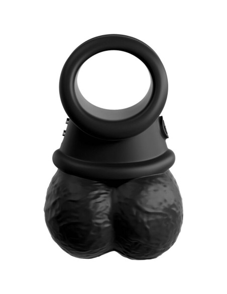 KING COCK - ELITE ANILLO CON TESTICULOS DE SILICONA VIBRADOR