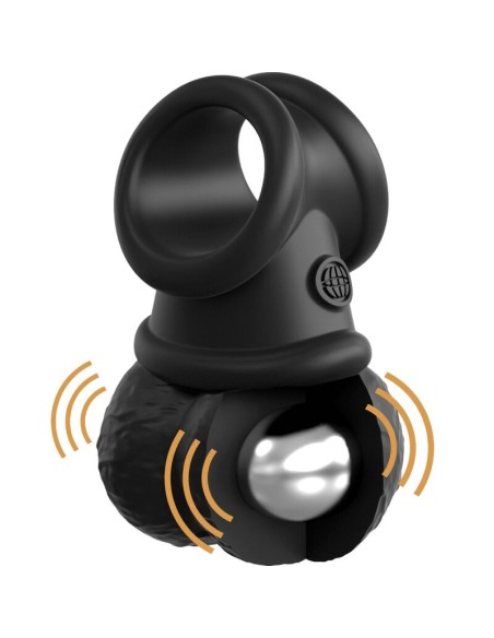 KING COCK - ELITE ANILLO CON TESTICULOS DE SILICONA VIBRADOR