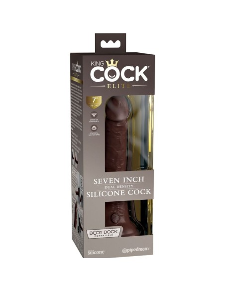 KING COCK - ELITE DILDO REALISTICO SILICONA 17.8 CM MARRON