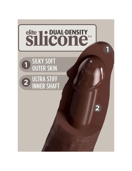 KING COCK - ELITE DILDO REALISTICO SILICONA 20.3 CM MARRON