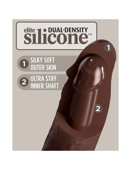 KING COCK - ÉLITE DILDO REALÍSTICO SILICONA 28 CM MARRON