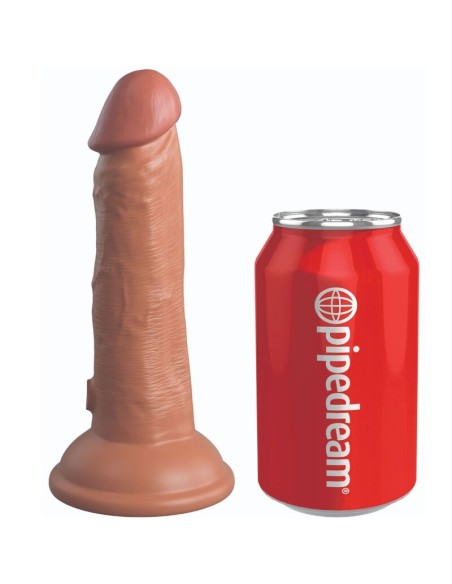 KING COCK - ELITE REALISTIC DILDO VIBRATING  SILICONE 15.2 CM CARAMEL