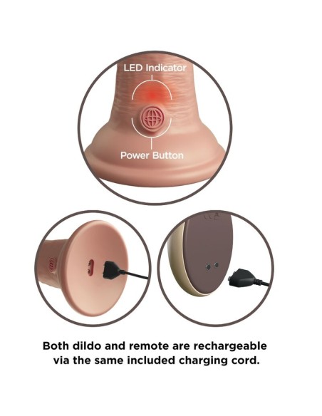 KING COCK - ELITE REALISTIC DILDO VIBRATOR  SILICONE REMOTE CONTROL 23 CM