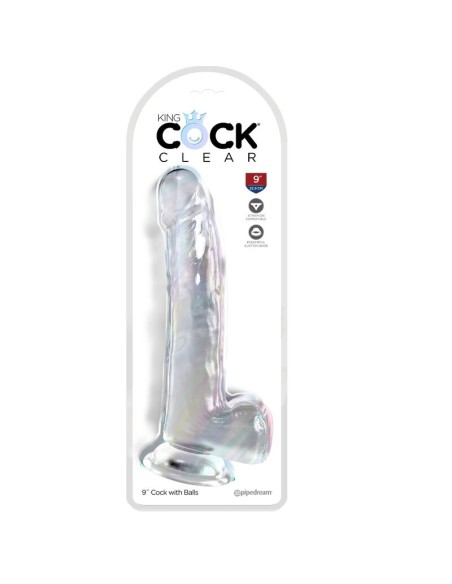 KING COCK - CLEAR DILDO CON TESTÍCULOS 20.3 CM TRANSPARENTE