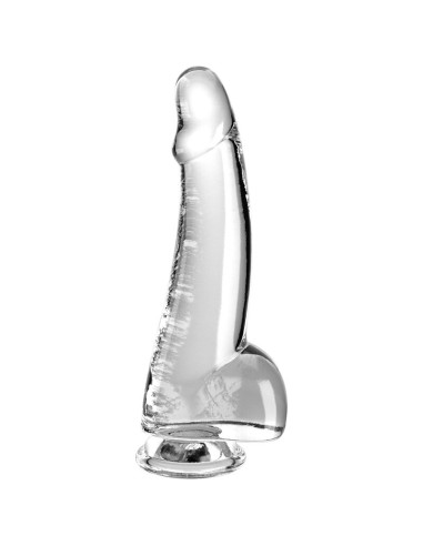 KING COCK - CLEAR DILDO WITH TESTICLES 15.2 CM...