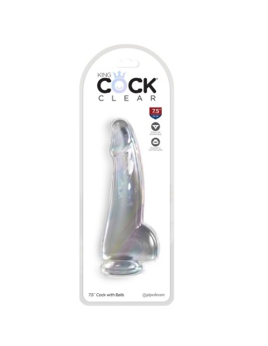 KING COCK - CLEAR DILDO WITH TESTICLES 15.2 CM...